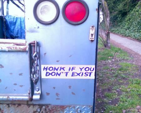 honk if you don't exist