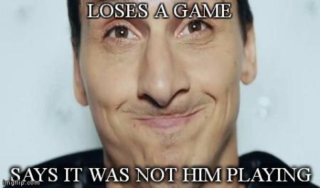 Zlatan avec sa tête zlatanienne.