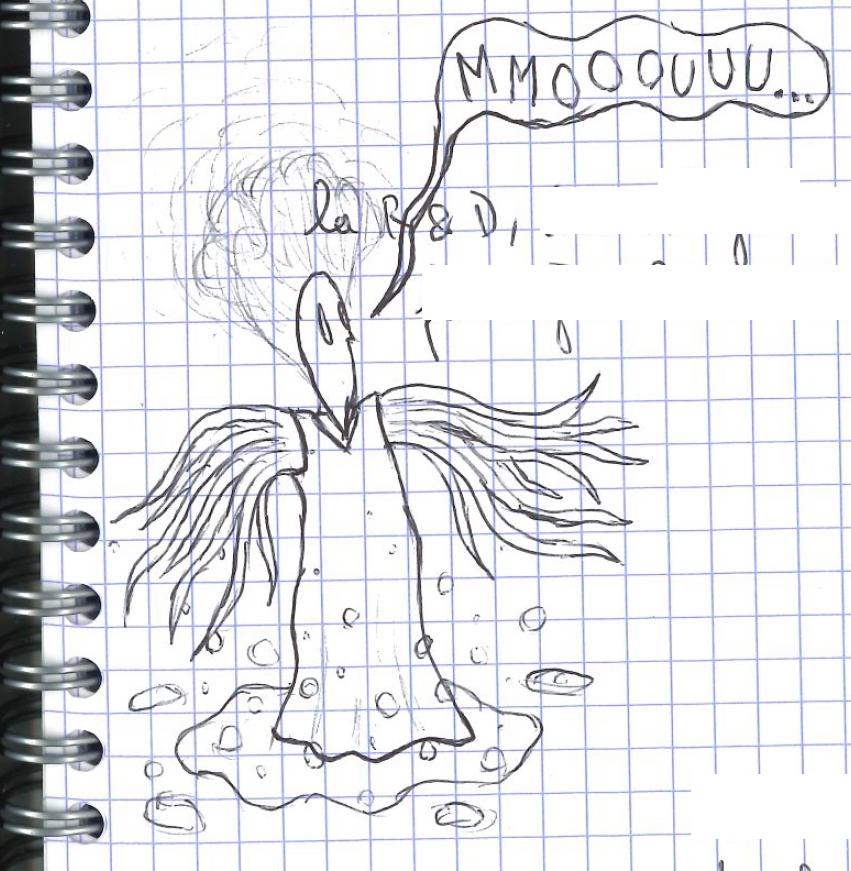 dessin au crayon d'un poulpe gazeux fantôme